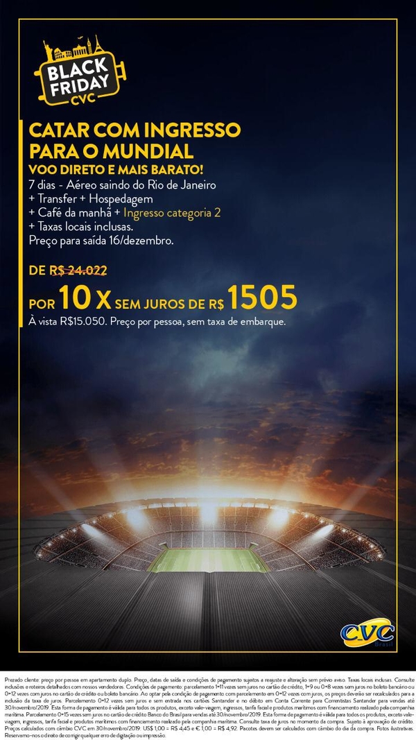 Catar com Ingresso para o Mundial