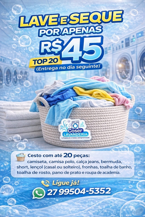 Lave e Seque 20 Peças