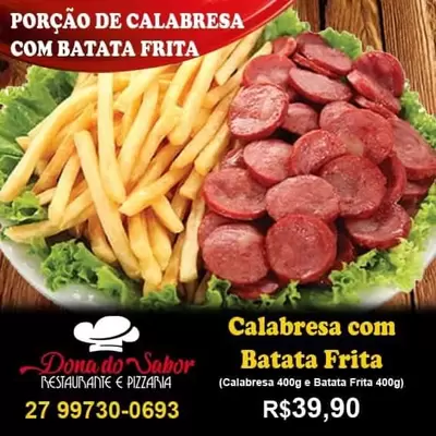 Porção de Calabresa com Batata Frita