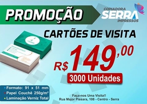 Cartões de Visita - 3000 unidades