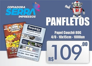 Panfleto 10x15 Frente - 1000 Unidades